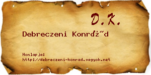 Debreczeni Konrád névjegykártya